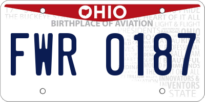 OH license plate FWR0187