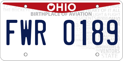 OH license plate FWR0189