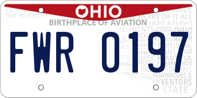 OH license plate FWR0197