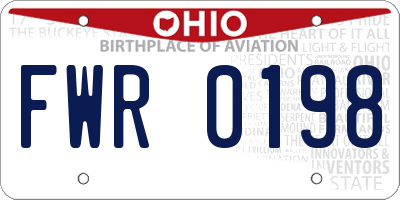 OH license plate FWR0198