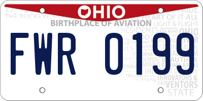OH license plate FWR0199