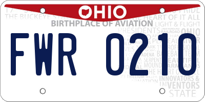OH license plate FWR0210