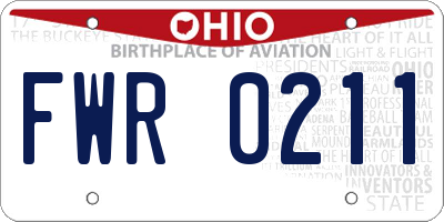 OH license plate FWR0211