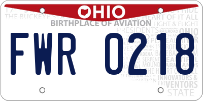 OH license plate FWR0218