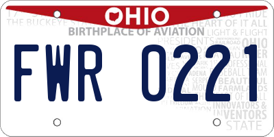 OH license plate FWR0221
