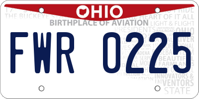 OH license plate FWR0225