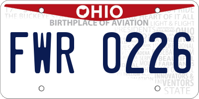 OH license plate FWR0226