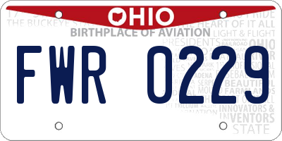 OH license plate FWR0229