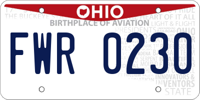 OH license plate FWR0230