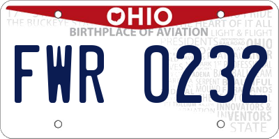 OH license plate FWR0232
