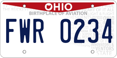 OH license plate FWR0234