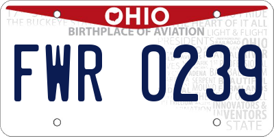 OH license plate FWR0239