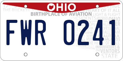 OH license plate FWR0241