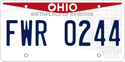 OH license plate FWR0244