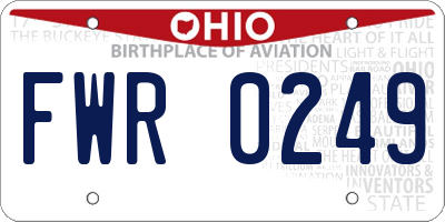 OH license plate FWR0249