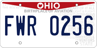 OH license plate FWR0256