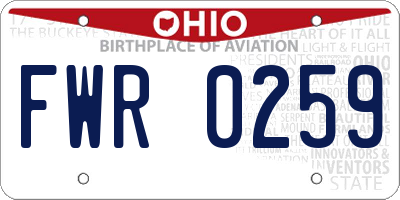 OH license plate FWR0259