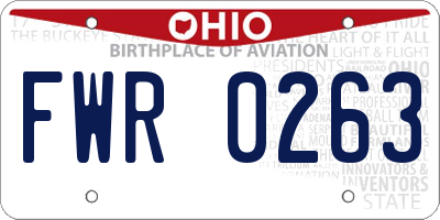 OH license plate FWR0263