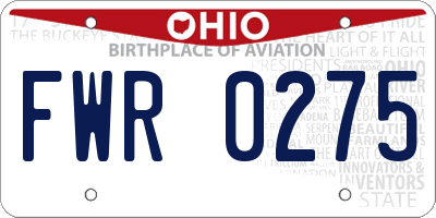 OH license plate FWR0275