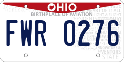 OH license plate FWR0276