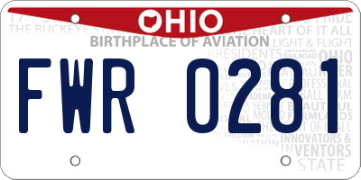 OH license plate FWR0281