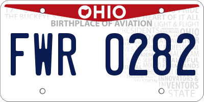 OH license plate FWR0282