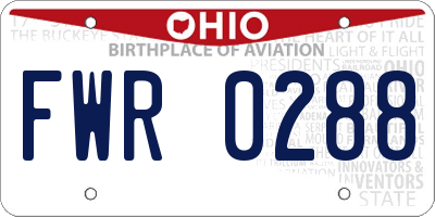 OH license plate FWR0288