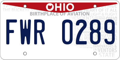 OH license plate FWR0289