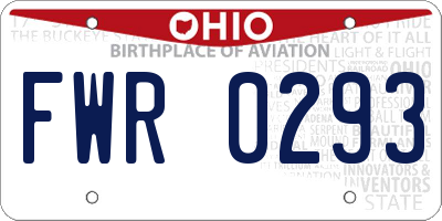 OH license plate FWR0293