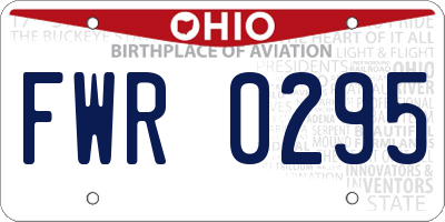 OH license plate FWR0295