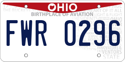OH license plate FWR0296