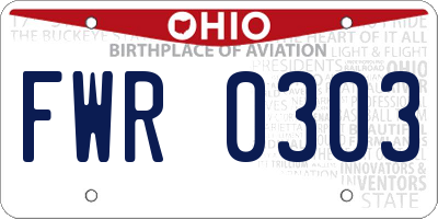OH license plate FWR0303