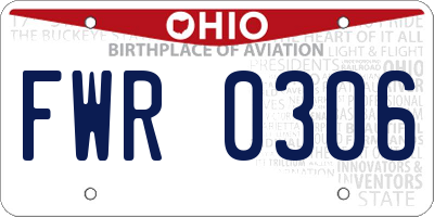 OH license plate FWR0306