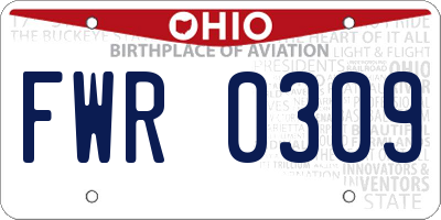 OH license plate FWR0309