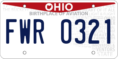 OH license plate FWR0321