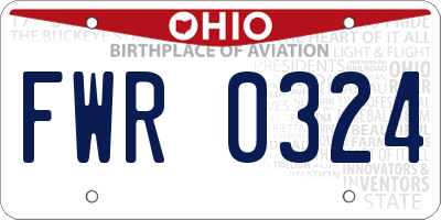 OH license plate FWR0324