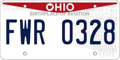 OH license plate FWR0328