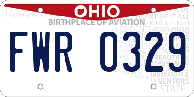 OH license plate FWR0329