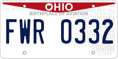 OH license plate FWR0332