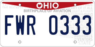 OH license plate FWR0333