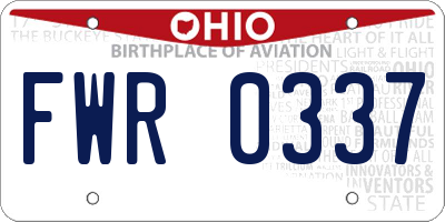 OH license plate FWR0337