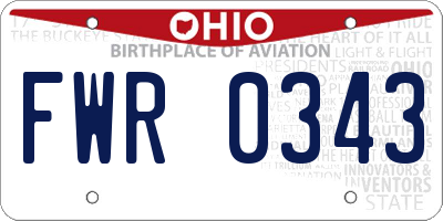 OH license plate FWR0343