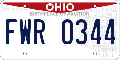 OH license plate FWR0344