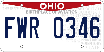 OH license plate FWR0346