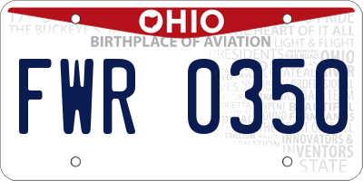 OH license plate FWR0350