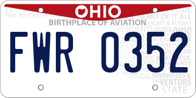 OH license plate FWR0352