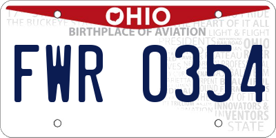 OH license plate FWR0354