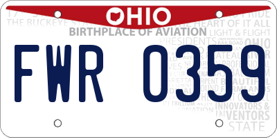 OH license plate FWR0359