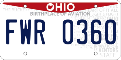 OH license plate FWR0360