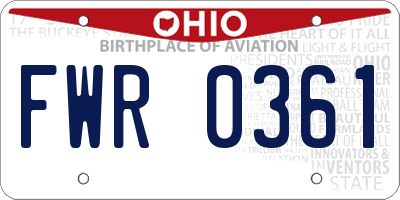 OH license plate FWR0361